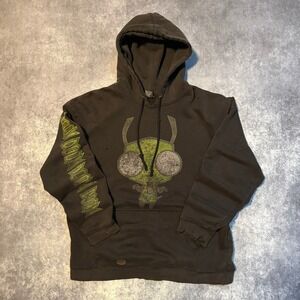 Vintage Invader Zim Gir Doom‎ Doom Doom Hoodie Mighty Fine Black Mens Large L